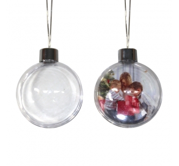 圣诞节DIY透明双面铝板圣诞树挂件大圆形塑料圣诞装饰品